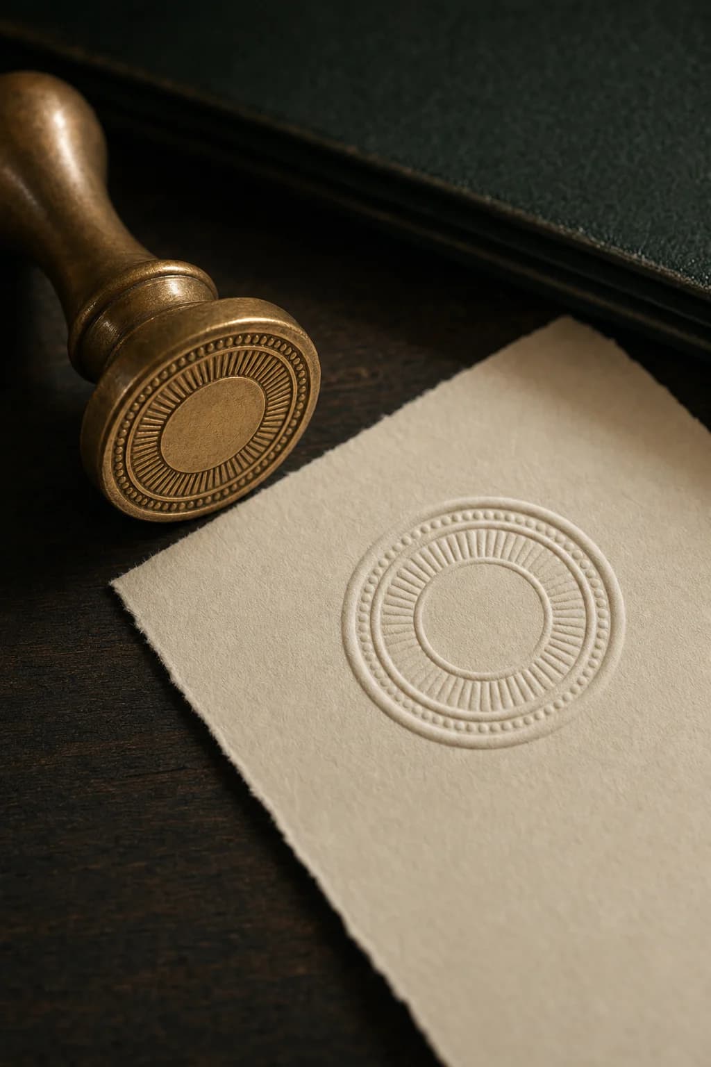 An embossed seal on cream-coloured paper — an emblem of verifiable qualification